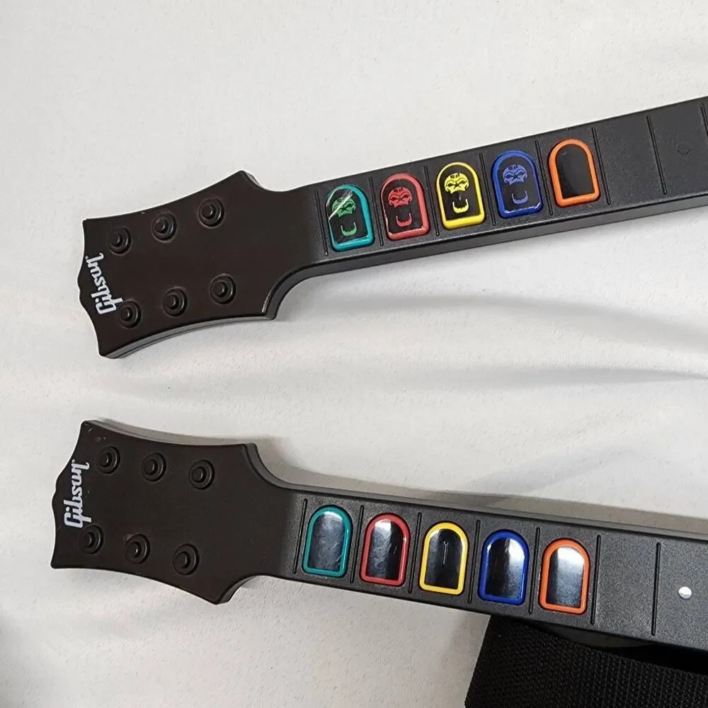 Guitar Hero Aerosmith Les Paul Wireless Wii Controllers Set of 2 Gibson OEM